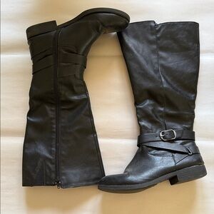 Style & Co. Black Under-the-Knee Buckle Boots